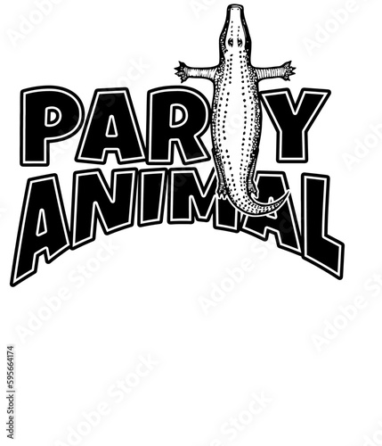 funny aligator design party animal