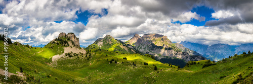 Popular mountain in the Swiss Alps called Schynige Platte in Switzerland. View on Schynige Platte, Jungfrau region, Switzerland. View of Wetterhorn, Schreckhorn and Eiger from Schynige Platte. photo