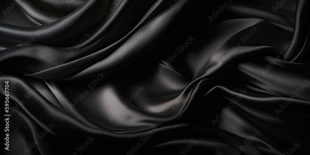 Obraz premium Black silk background. AI generative