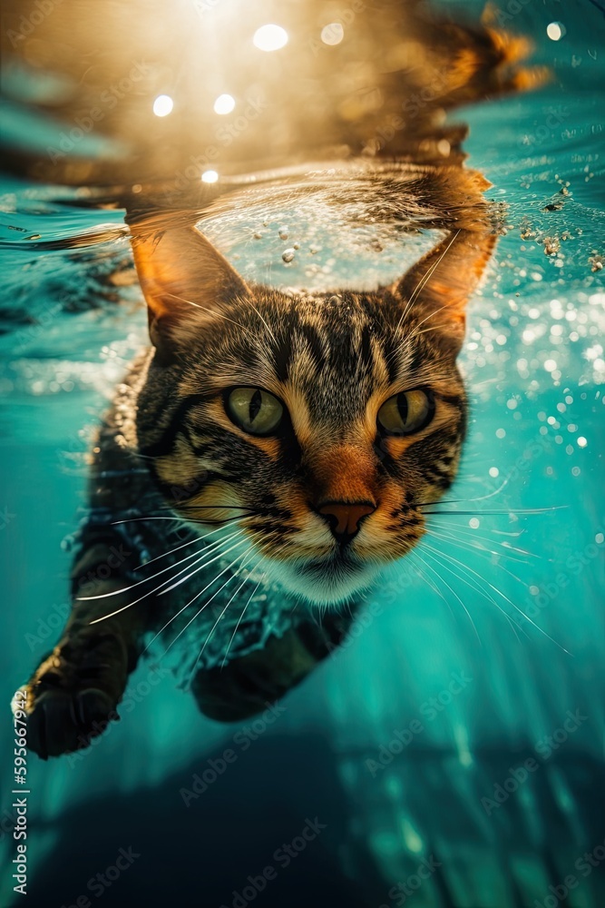 Kittens Swimming