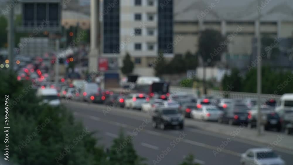 Big traffic jam on the highway. For background Big traffic jam on the highway. For background