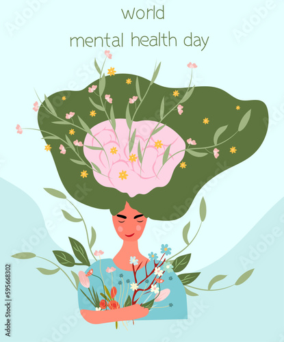 Global Mental Health Day plays a vital role in promoting comprehensive well-being. Mental disorders can profoundly affect feelings, thought patterns, actions, and interpersonal connections. Vector.