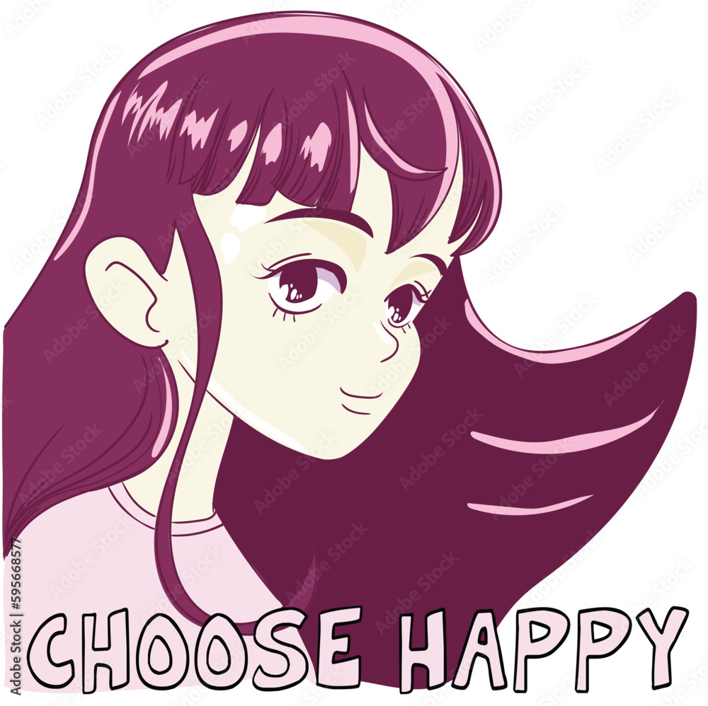 portrait of a girl, vector graphic design for t-shirt, anime girl illustrate,on with slogan portrait of a girl, vector graphic design for t-shirt, anime girl illustrate,on with slogan