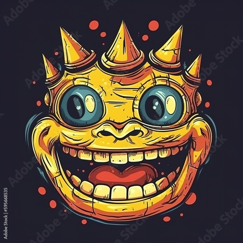 Cute king character design wearing a crown, generative ai