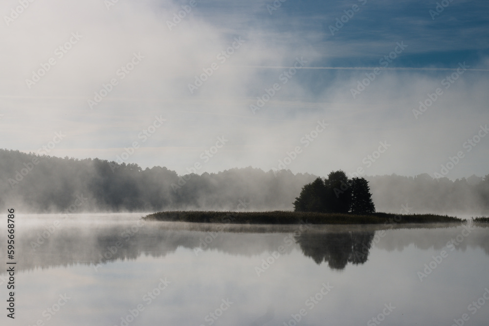 fog on the lake