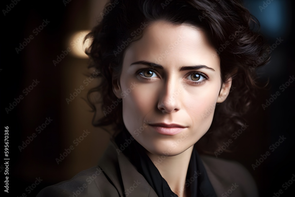 A portrait-style shot of a businesswoman in professional attire looking directly at the camera with confidence. Generative Ai. A portrait-style shot of a businesswoman in professional attire looking directly at the camera with confidence. Generative Ai.