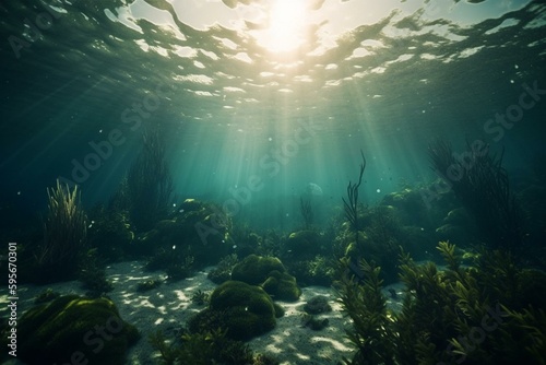 underwater landscape. Generative AI