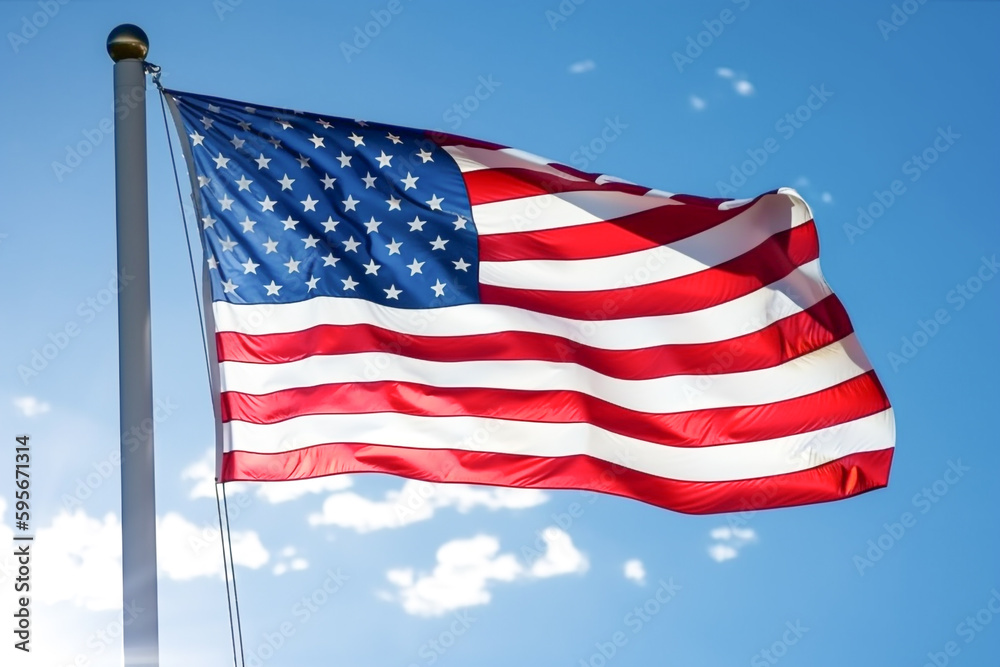 American flag waving in the wind generative ai American flag waving in the wind generative ai