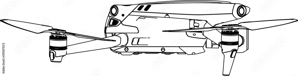 Drone FPV Line Stroke. FPV Glasses. Drone Vector Isolated. White Background. R2322040019 Drone FPV Line Stroke. FPV Glasses. Drone Vector Isolated. White Background. R2322040019