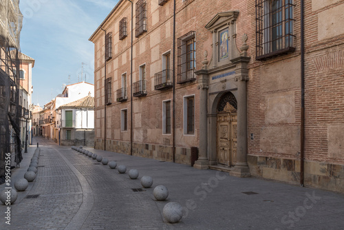 Facade of the old San Prudencio nursing home  in Talavera de la Reina  Toledo  Spain