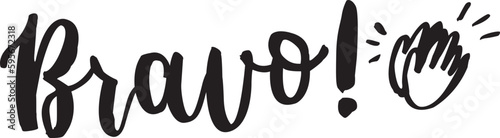 Bravo hand lettering text clipart
