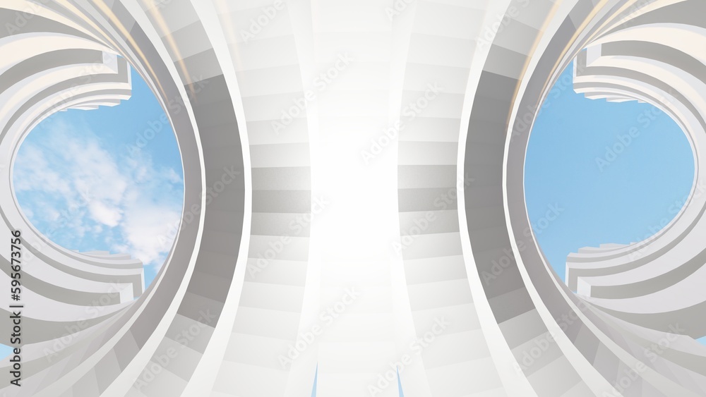 Fototapeta premium Futuristic architecture background 3d render