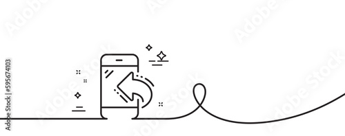 Call center service line icon. Continuous one line with curl. Incoming phone call sign. Feedback symbol. Incoming call single outline ribbon. Loop curve pattern. Vector