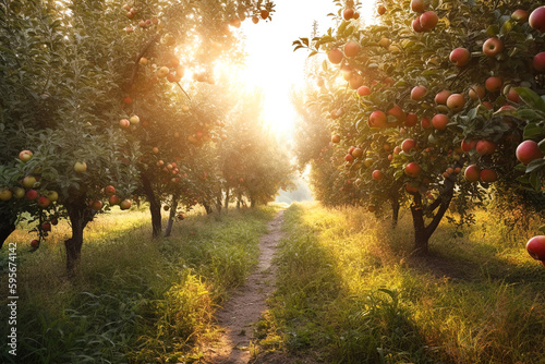 Canvas Print Apple orchard