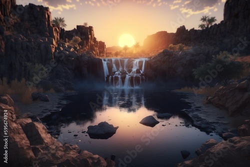 A beautiful sunset at Blue Nile Falls Ethiopia