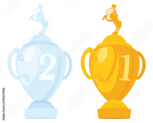 Championship cup winner tennis tournament. Illustration for internet and mobile website.