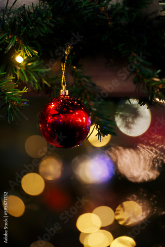 Christmas atmosphere with balls