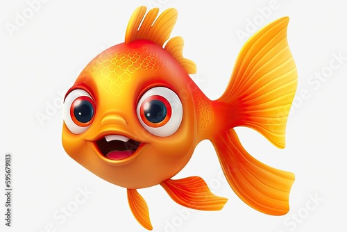 cute goldfish with exaggeratedly large eyes. Generative AI