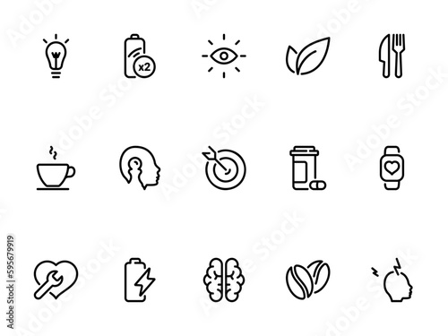 Simple vector icon on a theme caffeine, reaction, speed, concentration, stimulant