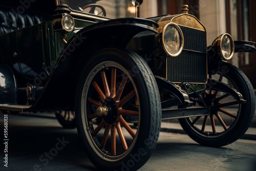 Antique automobile made by Henry Ford and popularized in the early 1900s. Generative AI