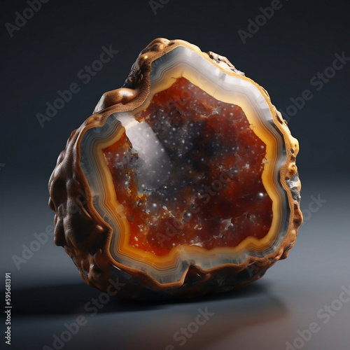 Agate Stone Crystal Rough Polished Natural IA generativa photo