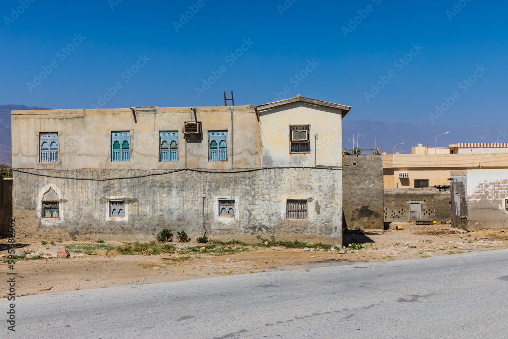
ancient building in the city of Mirbat, Sultanate of Oman