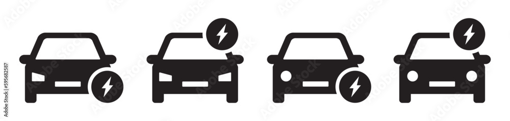 Electric car icon, vector illustration
