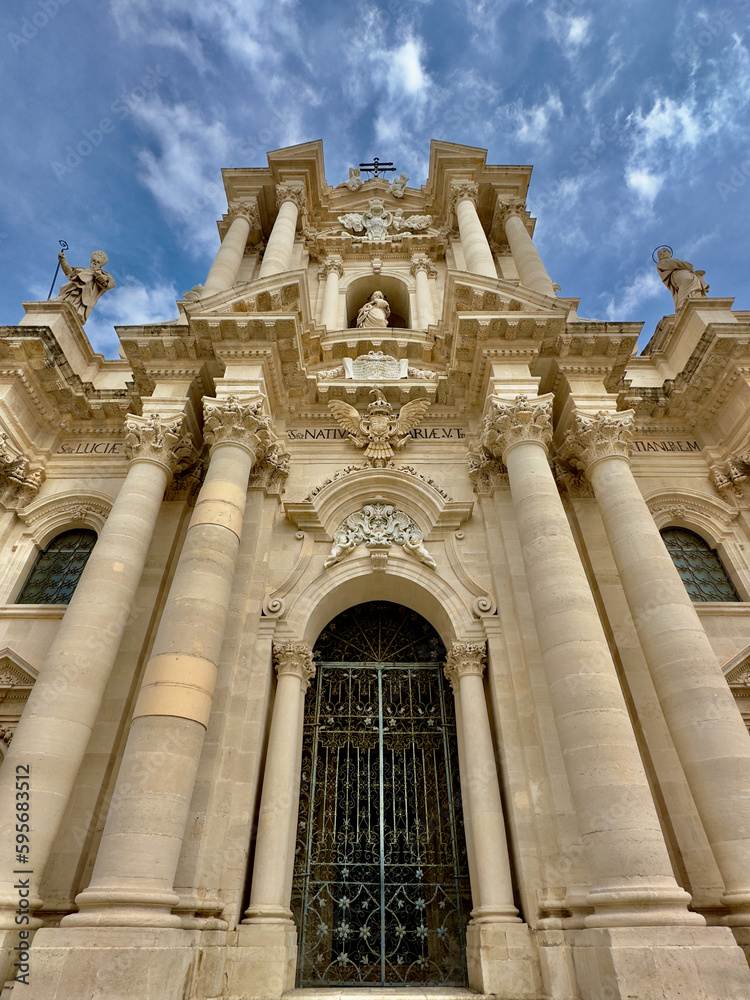 Cathedral of Syracuse in Sicily front view Cathedral of Syracuse in Sicily front view