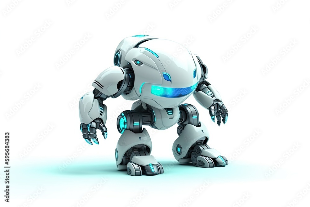 robot balancing on one foot. Generative AI robot balancing on one foot. Generative AI