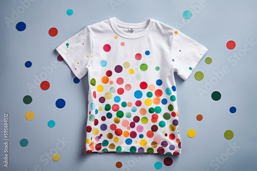 Colorful watercolor polka dot pattern for children's clothing and fabric design. Generative AI
