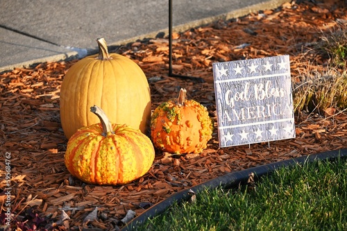 Pumpkins and Sign