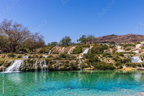 Wadi Darbat (The Darbat Valley) is the most beautiful and scenic spot with waterfalls in Dhofar Region in Sultanate of Oman