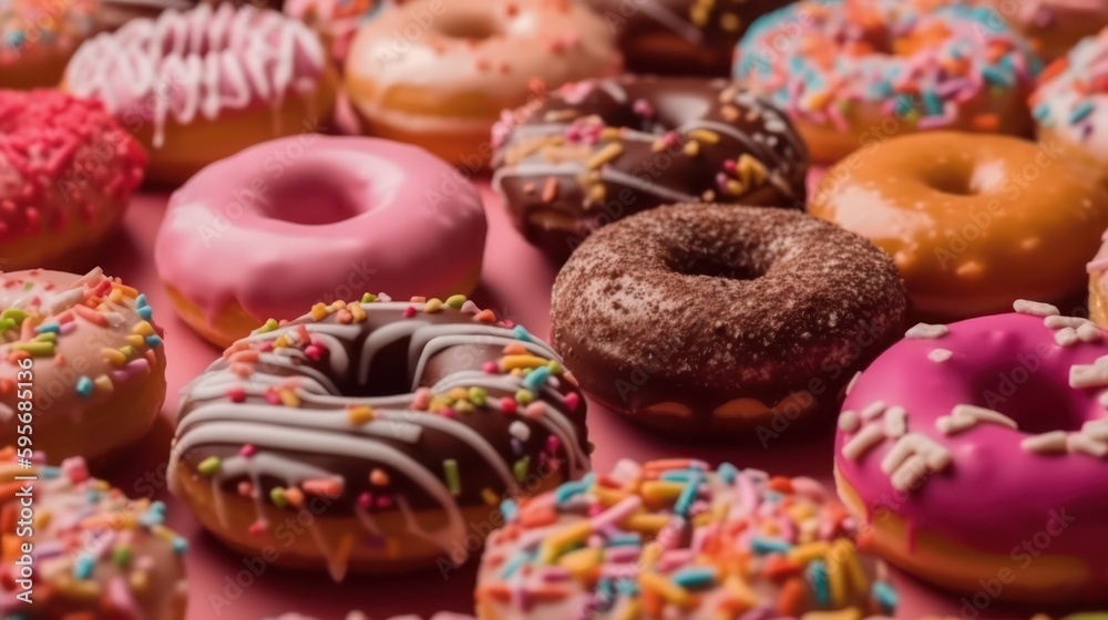 Beauty assorted donuts. Generative AI