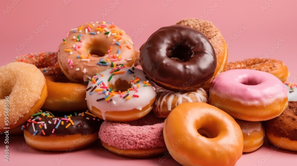 Beauty assorted donuts. Generative AI Beauty assorted donuts. Generative AI