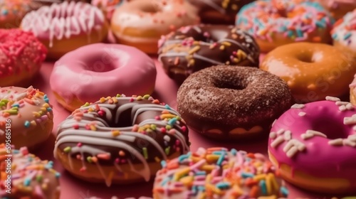 Beauty assorted donuts. Generative AI