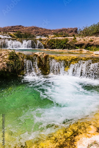 Wadi Darbat (The Darbat Valley) is the most beautiful and scenic spot with waterfalls in Dhofar Region in Sultanate of Oman