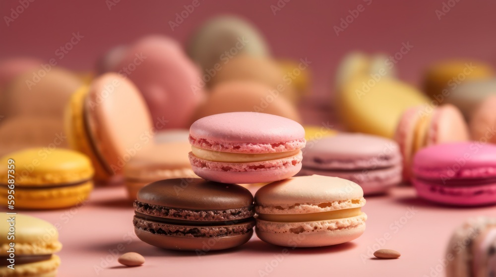 Assorted macarons. Generative AI Assorted macarons. Generative AI