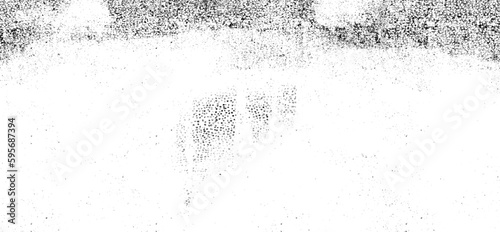 Monochrome texture composed of irregular graphic elements. Distressed uneven grunge background. Abstract vector illustration. Overlay for interesting effect and depth. Isolated on white background.