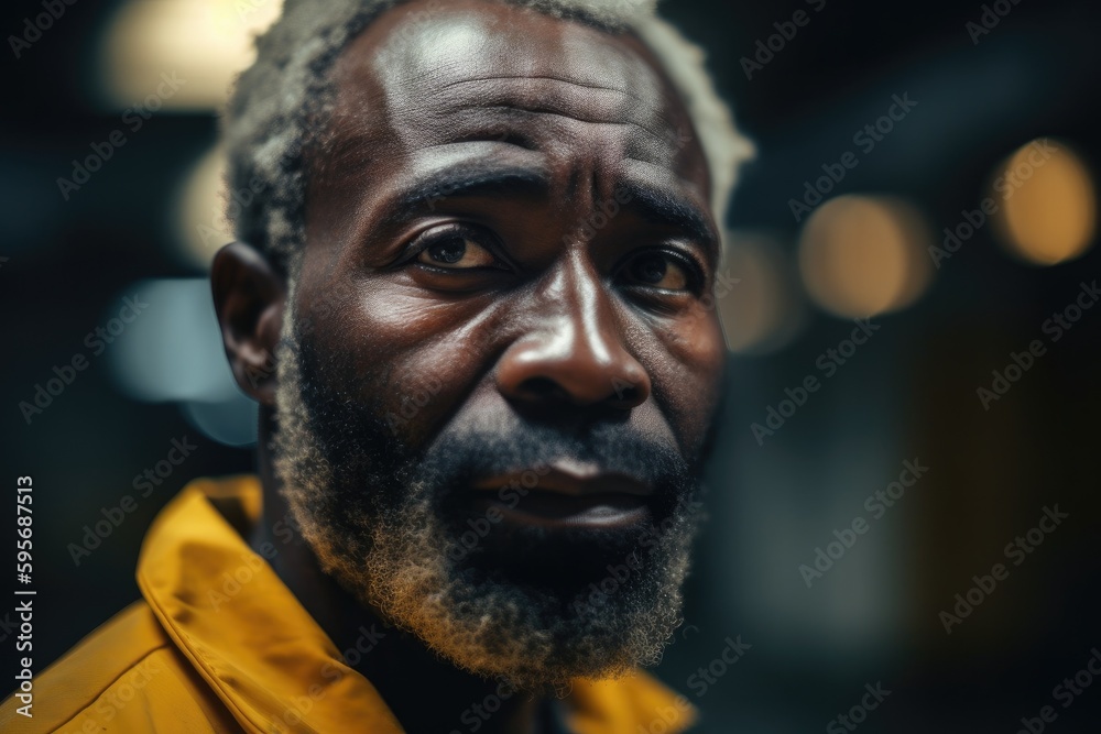 African American engineer in warehouse or factory. Generative AI African American engineer in warehouse or factory. Generative AI