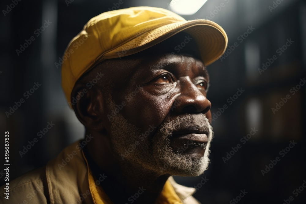 African American engineer in warehouse or factory. Generative AI African American engineer in warehouse or factory. Generative AI