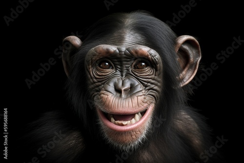 image, happy baby chimpanzee, ai generative © Jorge Ferreiro
