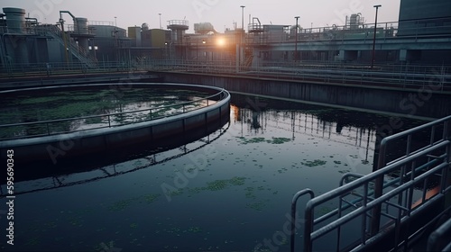 A sewage treatment plant purifying water waste . Generative AI