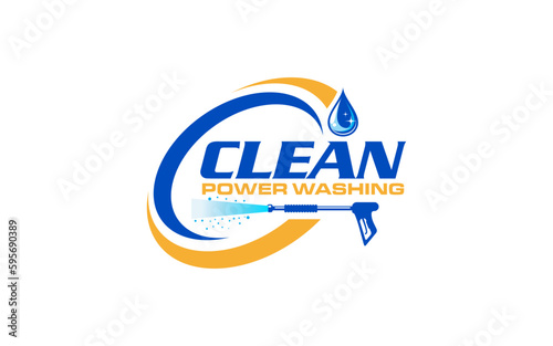 Illustration vector graphic of pressure power wash spray logo design template