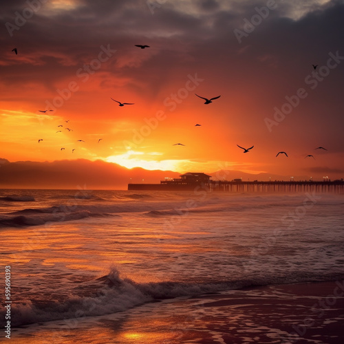 sunset on the beach