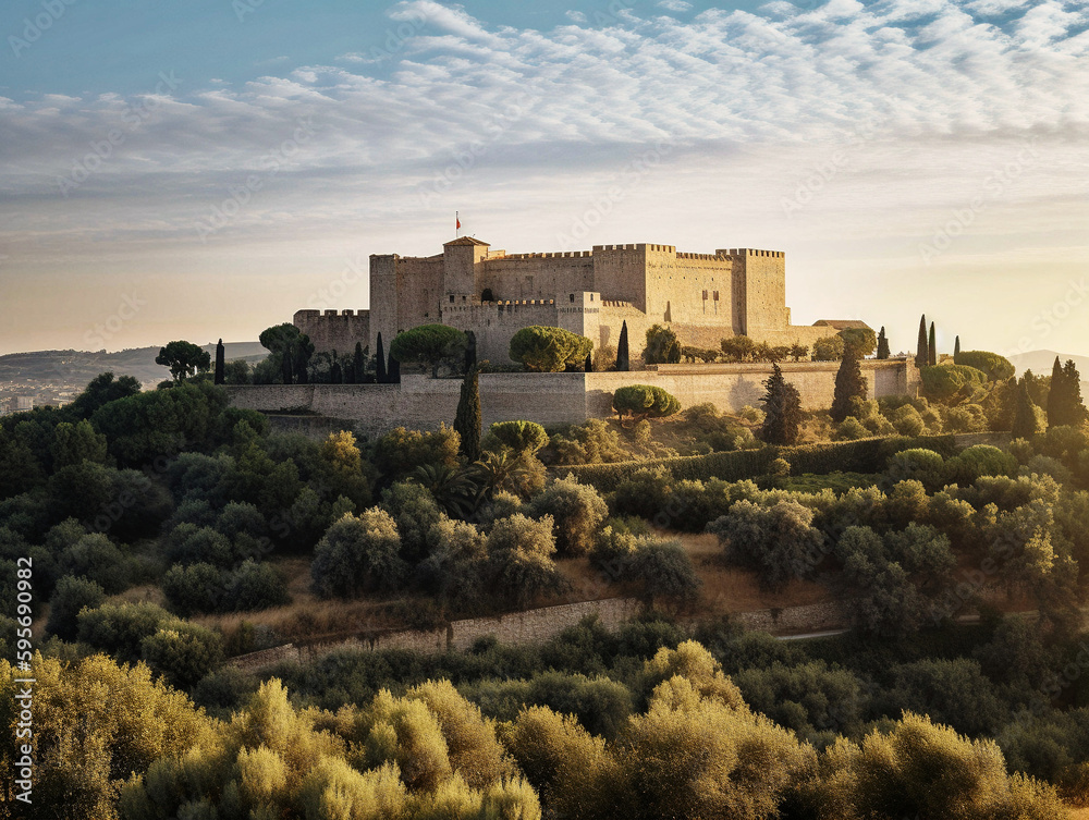 An Old Castle Perched in Provence - generative ai