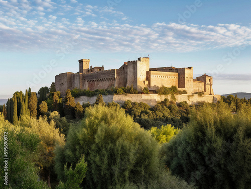 An Old Castle Perched in Provence - generative ai