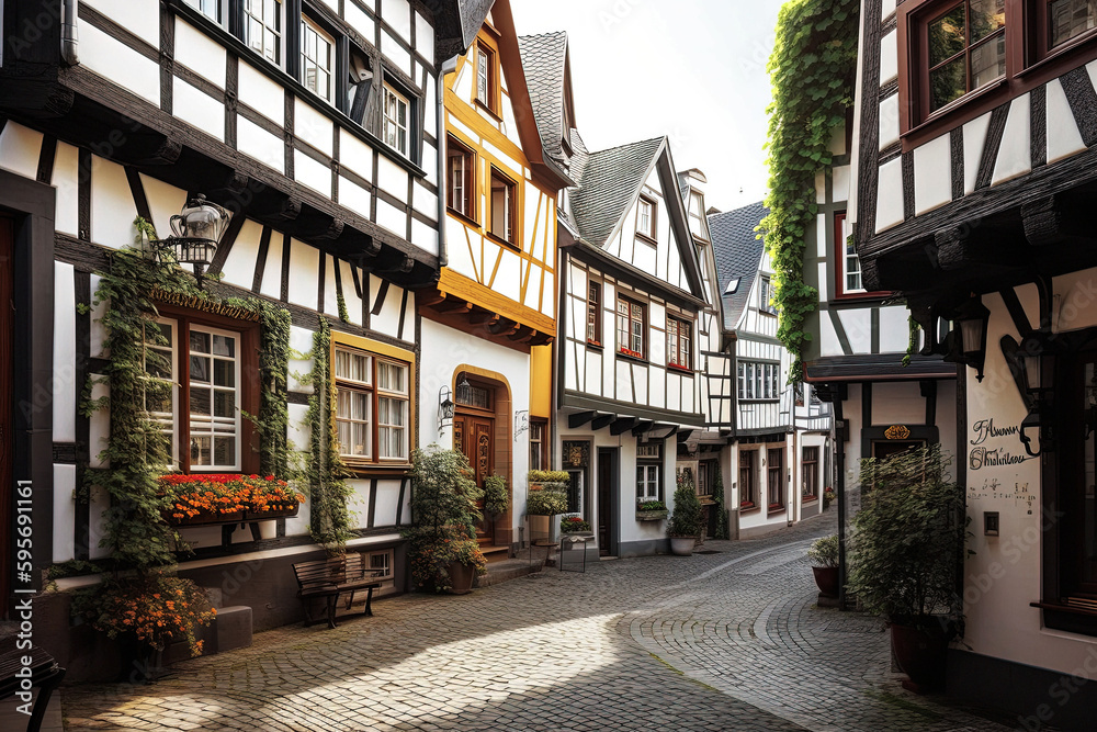 A Photograph of the Serene and Tranquil Ahrweiler Altstadt- generative ai