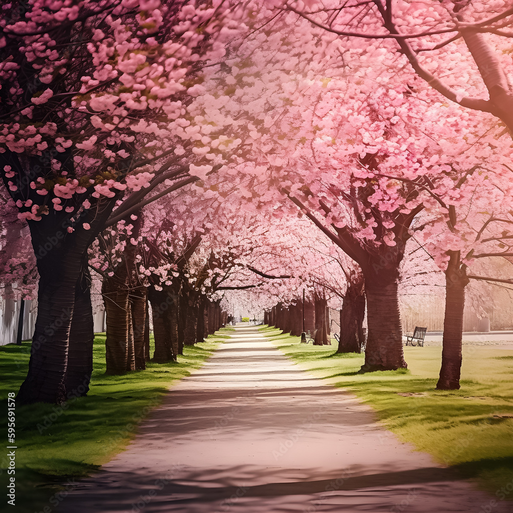 Blossom in spring. Illustration. Ai generation. Blossom in spring. Illustration. Ai generation.