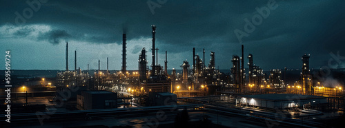 A Refinery at Night - generative ai