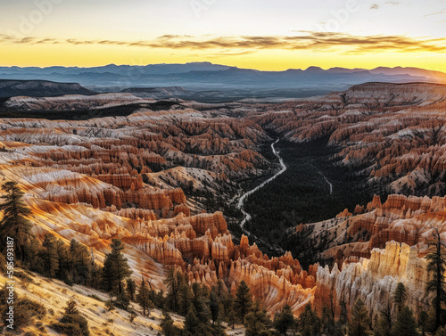 Bryce Canyon National Park at sunrise - generative ai